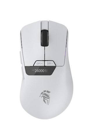 Throne Raito Reflex 26000 Dpi Pixart Paw 3395 Oled Ekran & Makro Yazılım Ptfe Kaplama 59gr Rgb Kablosuz Gaming Mouse 2.4ghz + Bt + Type-c - Beyaz - Teşhir