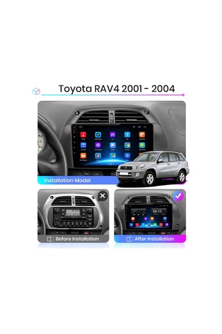 Toyota Rav 4 2001-2004 Android Multimedya Carplayli 9 İnc Hd Ips Ekran 4gb/64gb Kamera Hediyeli 9"