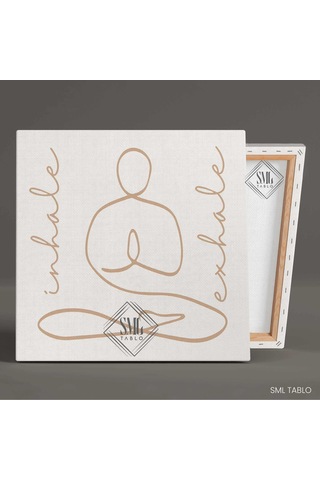 Inhale Exhale Yoga Minimal Kare Kanvas Tablo 60 X 60 Cm