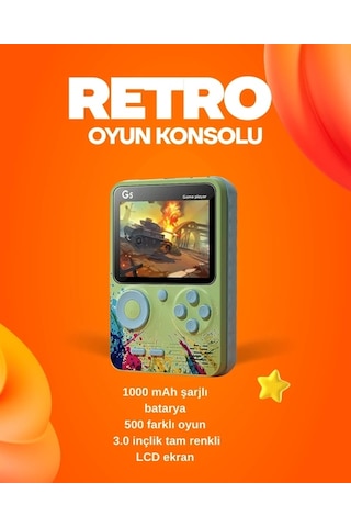 Ceylan Adam 500 Oyun Hafızalı G5 Game Box Renkli Lcd Ekranlı