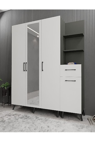 Açelya Portmanto Vestiyer Ayakkabılık Fb - M3 Montaj Dahil 160 Cm