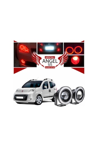 Fiat Fiorino Uyumlu, Universal Mercekli Led Angel Sis Farı, 76mm Kırmızı Renk Sts Oto Aksesuar