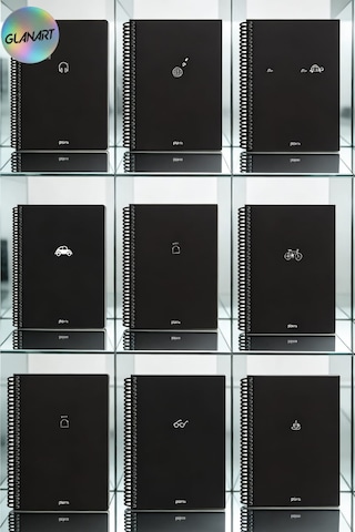 Spiralli 80 Yaprak Kareli Küçük Boy Sert Kapak Not Defteri Kraft Kağıt 14x19 Cm Dışı Siyah