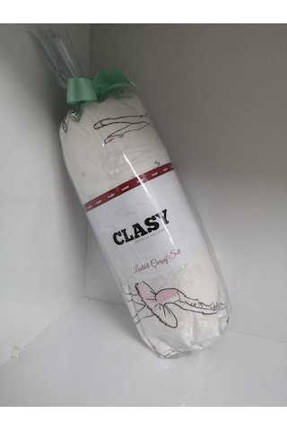 Clasy Ranforce Lastikli Çarşaf Seti Tek Kişilik Desenli Beyaz Çok Renkli