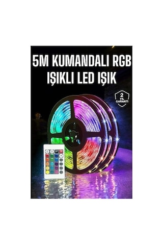 Buğz 5 Metre Şerit Led Rgb Işıklı Kumandalı Güç Adaptörü Her Ortama Uygun Diğer 14207655