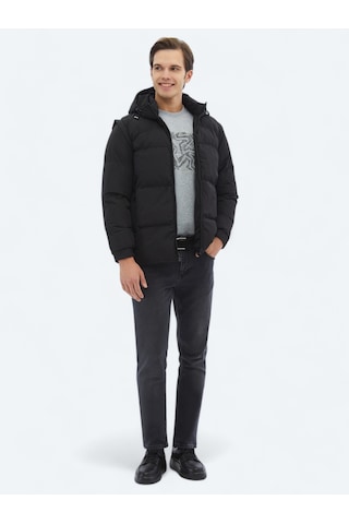Kip Siyah Regular Fit Dokuma Mont