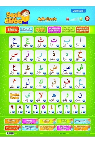 Elifba 3-7 Yaş Elif Ba Sesli Elif B Çocuklar Için Sesli Elifbe Sureler Meali Ve Arapçası