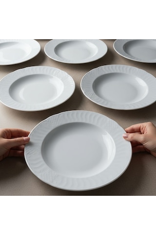 Güral Sembol 6 Parça 22 Cm Çukur Yemek Tabağı 5303590