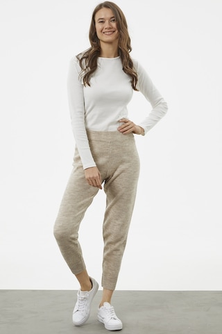 Sementa Jogger Rahat Kalıp Triko Pantolon - Bej 001
