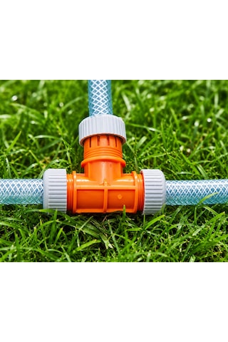 Lüks T Hortum Eki 1/2'' 3 Yollu Bahçe Sulama Hortum Bağlantı Aparatı T Adaptör 0