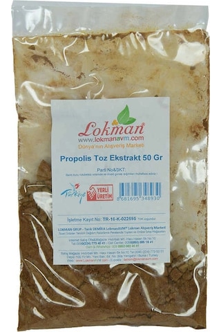 Propolis Ekstrakt Öğütülmüş Toz 50 Gr Paket