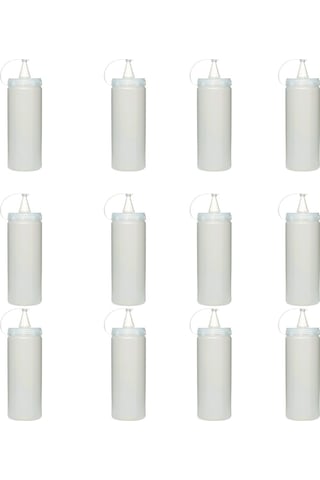 Buffer 12 Adet Şeffaf Kapaklı Plastik Yağlık Sosluk Şişesi 400Ml
