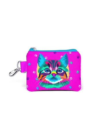 Coral High Pembe Kedi Bozuk Para Çantası - Kız Çocuk