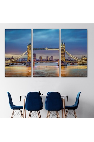 Es10 modagos067 Londra Köprüsü Gece Manzara Tablosu-6638 (50 x 70)