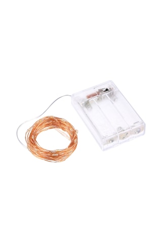 Neevoyu 10 Metre 100 Led Bakır Tel Işık Zinciri, Pil Kutulu 3xaa Pil Gerekiyor , Katlanabilir, Islak Beyaz Işık, Ev/parti Dekorasyonu, Dıy Şekillendirilebilir Beyaz