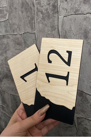 Meşe Serisi 1-12 Arası 12 Adet MDF Kapı Numarası