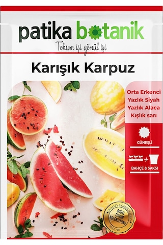 40 Adet Yerli Ata Karışık Karpuz Tohumu Siyah, Alaca, Kışlık Sarı