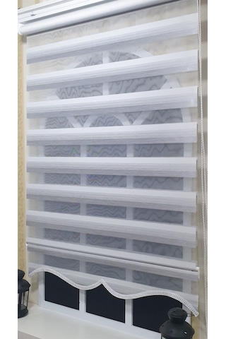 Zebra Stor Perde Gri Renk Geçişli Etek Dilimli St 013
