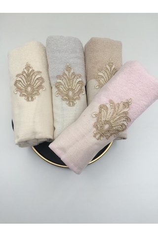 Finezza Nadide Pamuk Krem&Bej&Pudra&Gri Havlu Seti 50x90 Cm Dörtl Pudra Gri