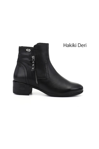 Gönderi(R) Gönderi R Kadın Siyah Fermuarlı Kalın Topuklu Hakiki Deri Bot Gkzb13453437 Siyah