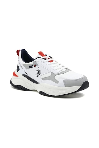 U.s.polo Assn. Solidar Erkek Ayakkabi - Beyaz Laci Kirmizi Beyaz - Lacivert - Kırmızı