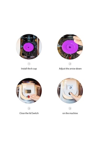 Fortunelane Kahve Kapsülü Yeniden Doldurulabilir, 304 Çelik + Pp, 16.5g, Keurig 2.0 & 1.0, Mor Tekli Mor Mor