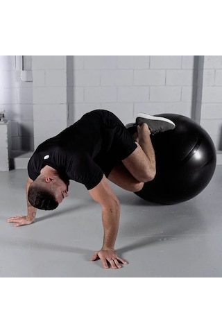 Trnr Anti-burst Egzersiz Topu 55-75 Cm, Kaymaz, Sağlıklı Malzeme, Pompa Ve Aparat Dahil Pilates Siyah