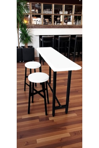 Asya Craft Beyaz Bar Masası Seti