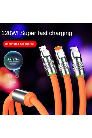 Prestigegoods Türkçe Optimize Edilmiş Ürün Başlığı: In 1 Çinko Alaşımlı 120w 6a Süper Hızlı Şarj Cihazı Tip C Sıvı Silikon Mikro Usb Kablosu