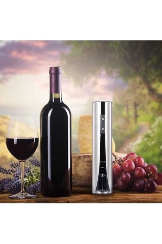 Ulzyvf Usb Şarjlı Otomatik Mantar Çekme Makinesi - Şarap Açacağı, Gümüş Paslanmaz Çelik Gümüş
