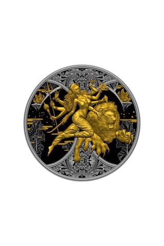 AgaKulche Durga Rutenyum 2024 Altın Kaplama Gümüş Sikke Coin