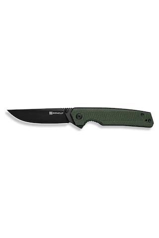 Sencut Stria Milled Green Canvas Micarta Handle Black D2 Blade Çakı Yeşil