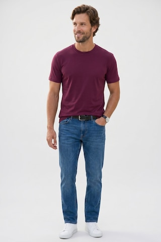 Tudors Erkek Regular Fit Klasik Kesim Ekstra Soft Modal Kumaş Bisiklet Yaka Kısa Kollu Bordo Tişört-50818