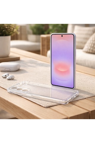 Samsung Galaxy A37 İle Uyumlu Kılıf Şeffaf Kamera Korumalı 3d