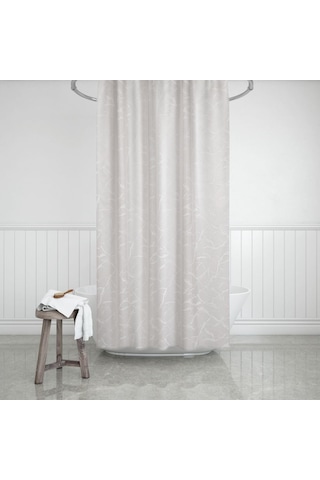Banyo Perdesi 1x100x200 Tek Kanat Duş Perdesi Halka Hediyeli Duşakabin Perdesi 5026 Beyaz