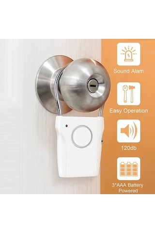 Willowhaven 1 Adet 110db Yüksek Sesli Taşınabilir Beyaz Kapı Güvenlik Alarmı, Ev Rv Karavan Kapısı Koruma