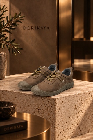 Derikaya Urban Erkek Vizon Delikli Yan Panel Detaylı Bağcıklı Sneaker