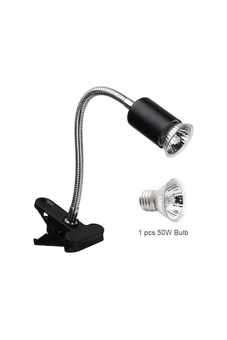 Yaleker Kabuklular İçin Isıtıcı Lambası, E27 Uç, 50w Ampul, Esnek Hortum Gövde, Amerikan Standartı, Siyah Siyah