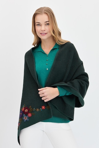 Desen Triko Kadın Çiçek İşlemeli Triko Şal 23154 Yeşil Yeşil
