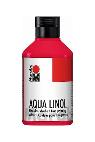 Marabu Aqua Linol Baskı Boyası Carmine Red 250 Ml