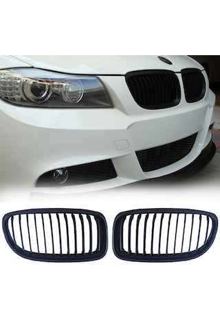 Bmw E90 Lci Böbrek M Technic Tek Çizgi Mat Siyah 2009-2012