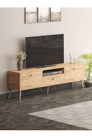 Beyza Ahşap Ayaklı 180 Cm Atlantik Çam Tv Sehbası