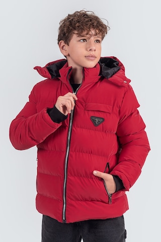 Pina Kids Nova Kumaş Kapüşonlu Erkek Çocuk Kışlık Mont Km2509 Kırmızı