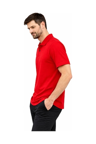Mekaizen Erkek Slim Fit Polo Yaka Tişört Dar Kesim Basic Kısa Kollu Günlük T-shirt KIrmızı