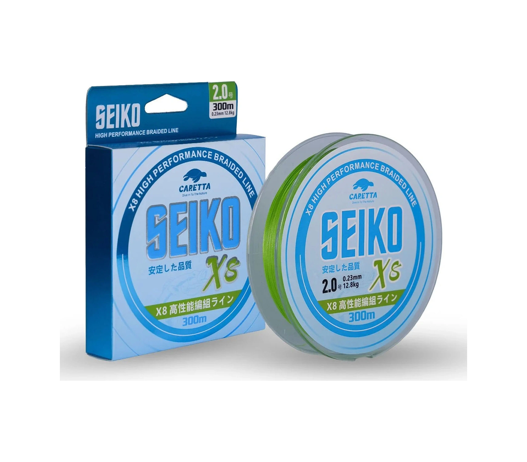 Caretta Seiko 8x 300m Açık Yeşil Örgü Misina 0,16mm - 7.7kg 0,16