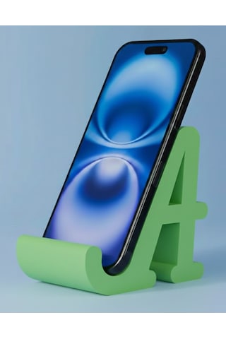 Dekoratif A Harfi Tasarımlı Masaüstü Akıllı Telefon Standı Ve Tutucu Yeşil