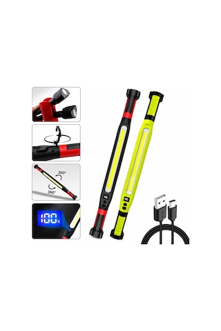 K Light Kl-d95 Çok Amaçlı Led Çalışma Lambası 52.5cm 4 Fonksiyon Renkli 360 Dönebilen Gövde Işıldak Diğer