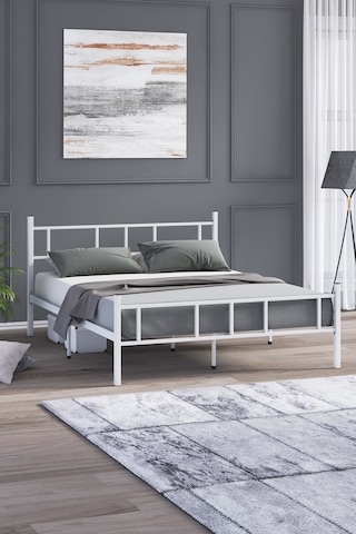 Metal Karyola, Akın Metal Karyola, 120x200 Cm Beyaz, Ferforje Ka 2745654