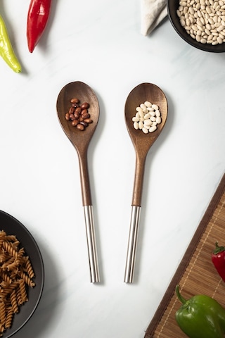 Akasya 2 Li Servis Kaşığı & Sunum Kaşığı & Salata Servis Seti &