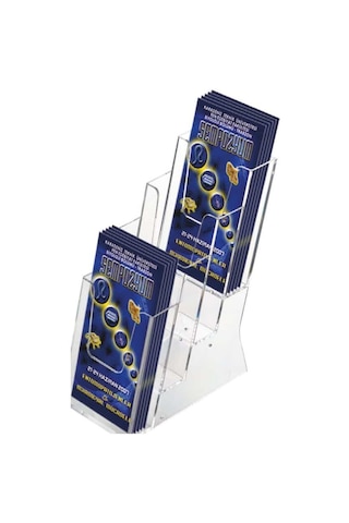 4 Katlı 1/3 A4 Masaüstü Broşürlük 20li Paket